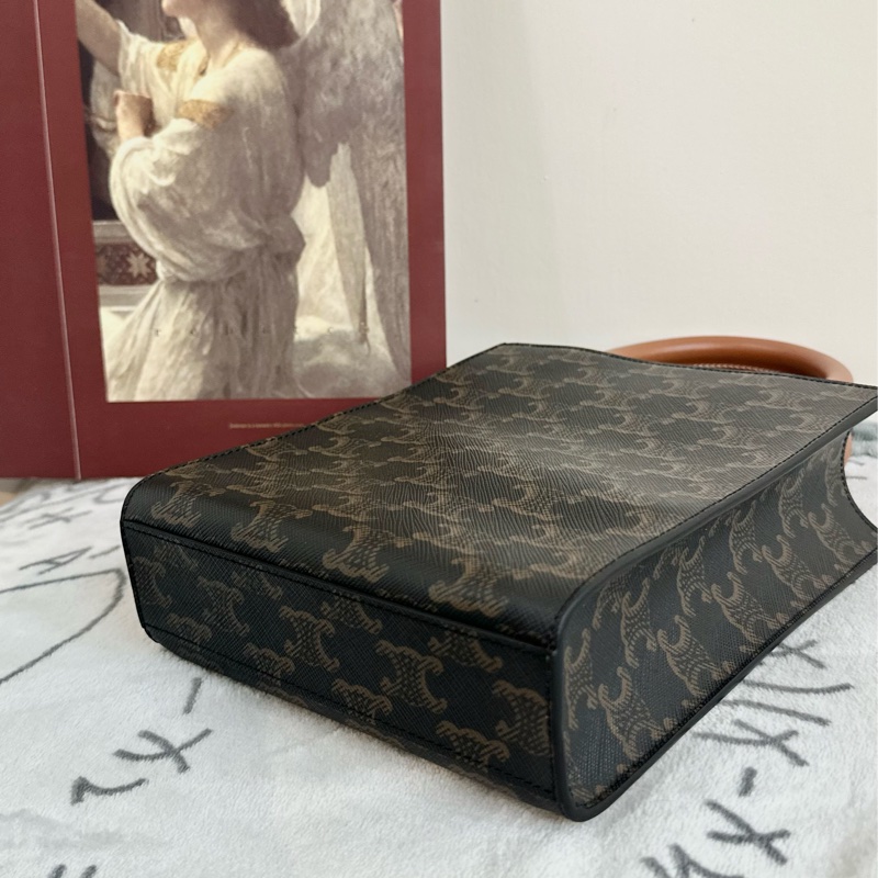 【全🆕】CELINE Cabas mini tote tan 皮革迷你直式手提包斜挎包-3