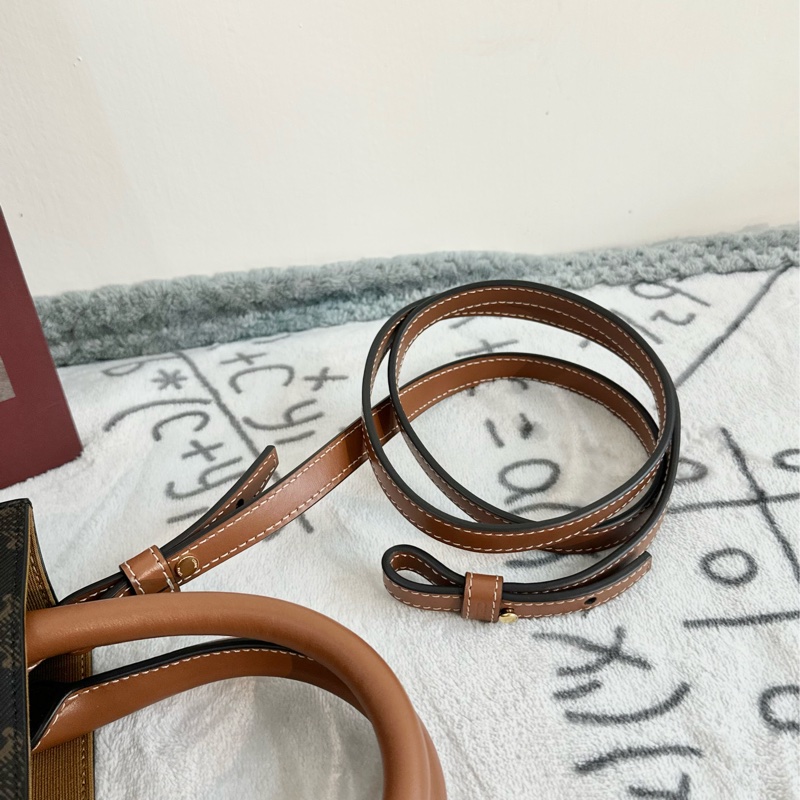 【全🆕】CELINE Cabas mini tote tan 皮革迷你直式手提包斜挎包-4