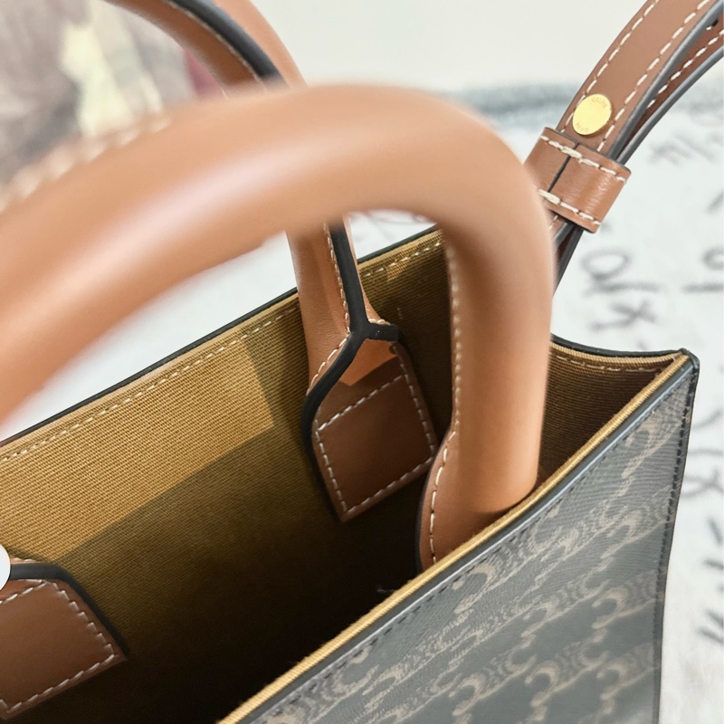 【全🆕】CELINE Cabas mini tote tan 皮革迷你直式手提包斜挎包-5