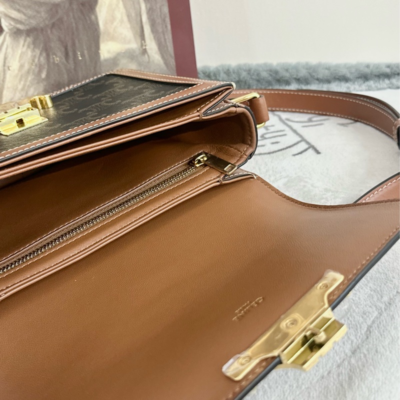 【全🆕】Celine teen triomphe 凱旋門 印花 牛皮 斜挎包-5