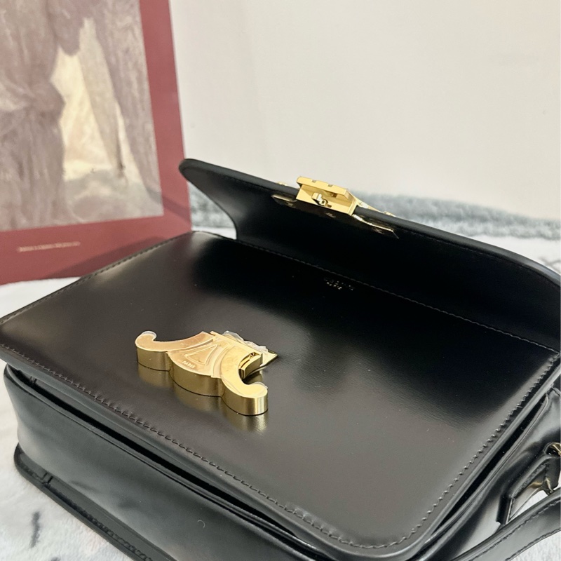 【全🆕】Celine teen box 亮澤牛皮革肩 黑色 black斜挎包-5