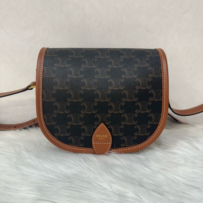 Celine 191502 FOLCO TRIOMPHE 凱旋門馬鞍斜背包-0