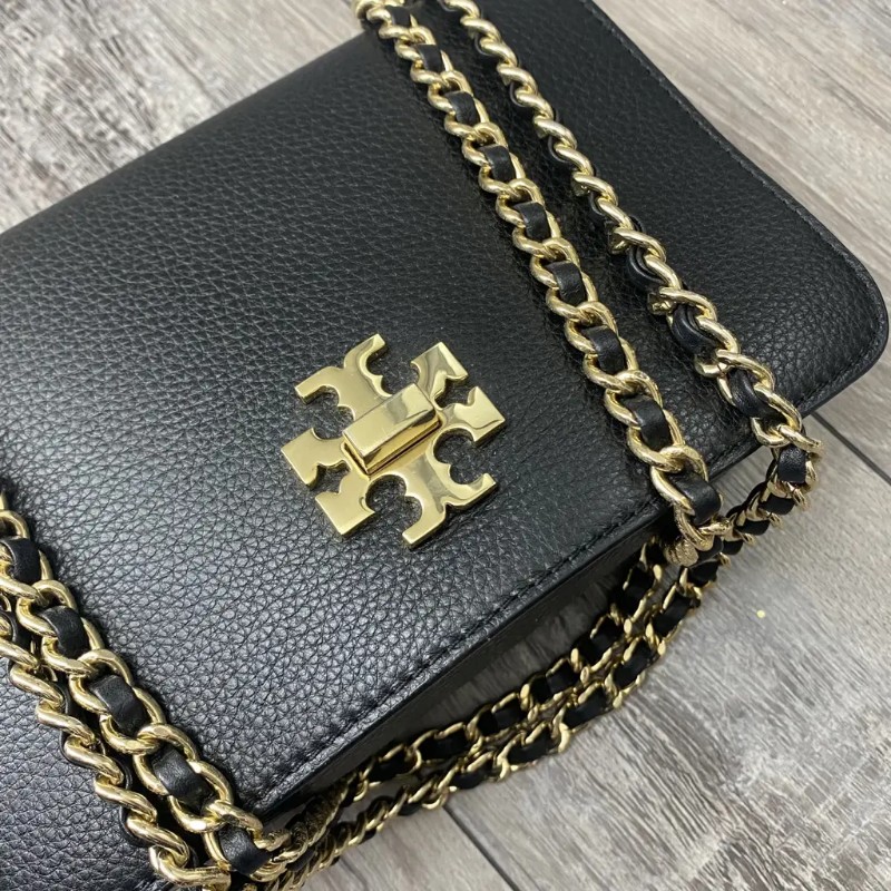 （全新未使用）Tory Burch Britten 十字鈕扣鏈條翻蓋包-0