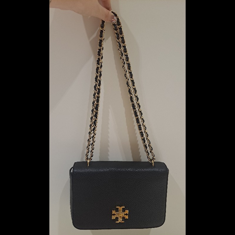 （全新未使用）Tory Burch Britten 十字鈕扣鏈條翻蓋包-7