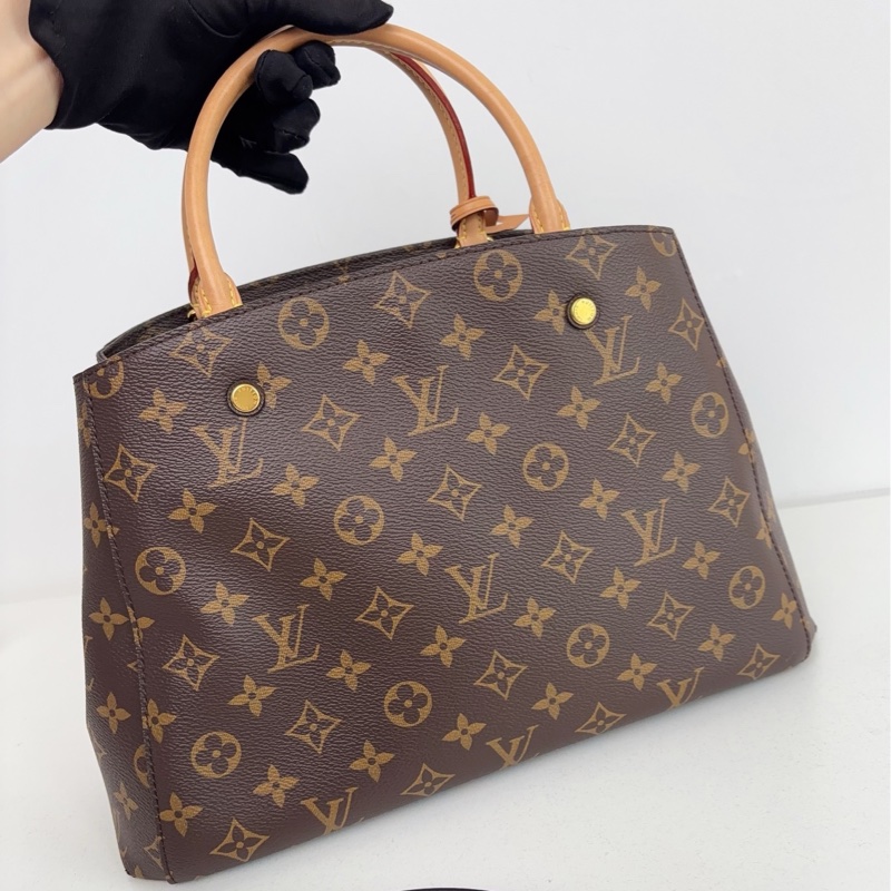 【近新閒置品】Louis Vuitton路易威登 LV 老花17年中號MONTAIGNE蒙田包-1