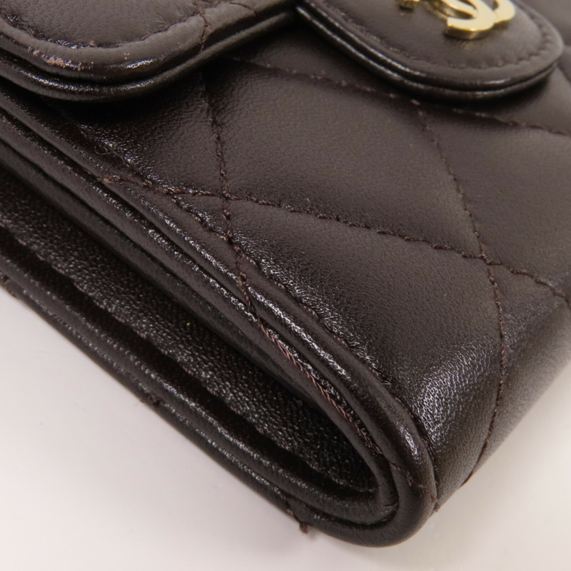 CHANEL 羊皮皮革Card Case金扣卡套-7