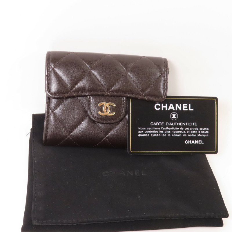 CHANEL 羊皮皮革Card Case金扣卡套-16