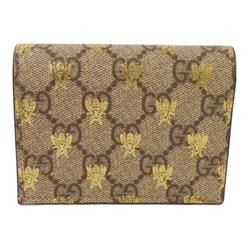 GUCCI 塗層帆布Bee Card Case金扣零錢包/卡套-1