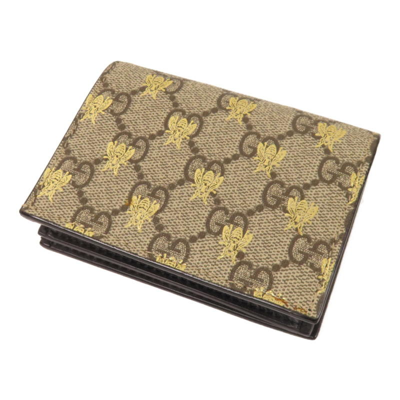 GUCCI 塗層帆布Bee Card Case金扣零錢包/卡套-3
