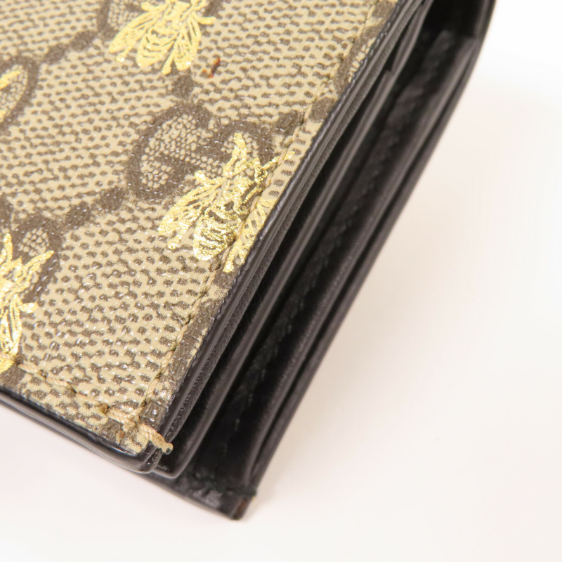 GUCCI 塗層帆布Bee Card Case金扣零錢包/卡套-6
