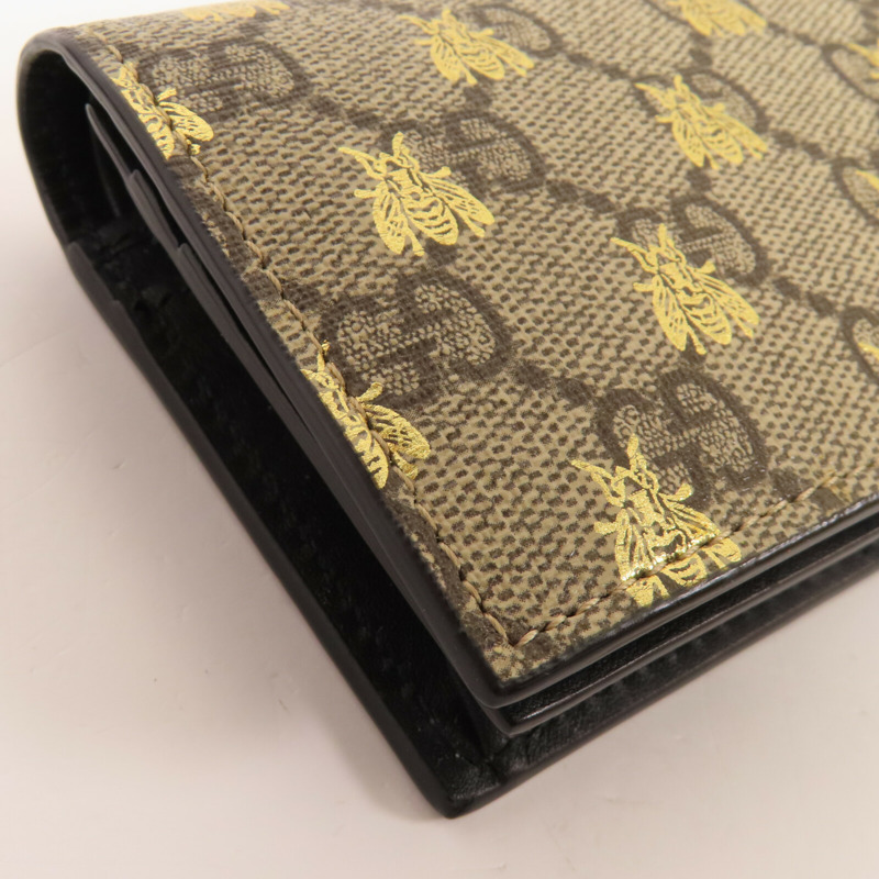 GUCCI 塗層帆布Bee Card Case金扣零錢包/卡套-7