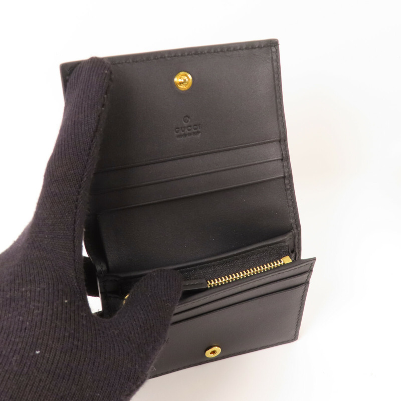 GUCCI 塗層帆布Bee Card Case金扣零錢包/卡套-8