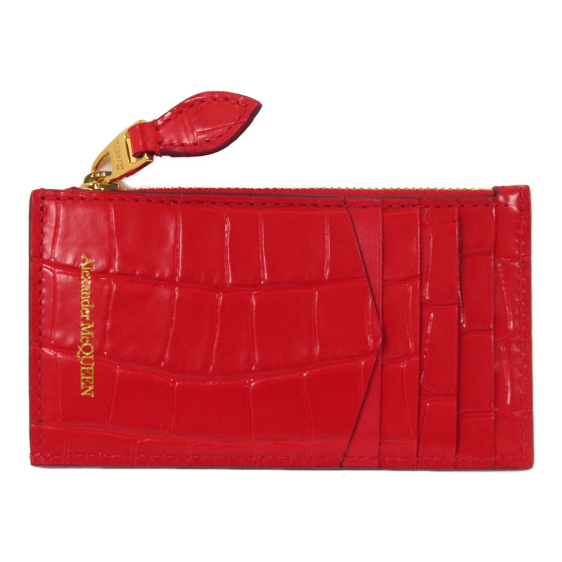 Alexander McQueen 皮革Alexander McQueen Card Case金扣卡套-1