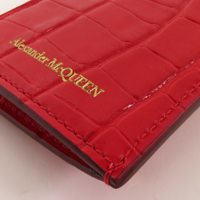 Alexander McQueen 皮革Alexander McQueen Card Case金扣卡套-7