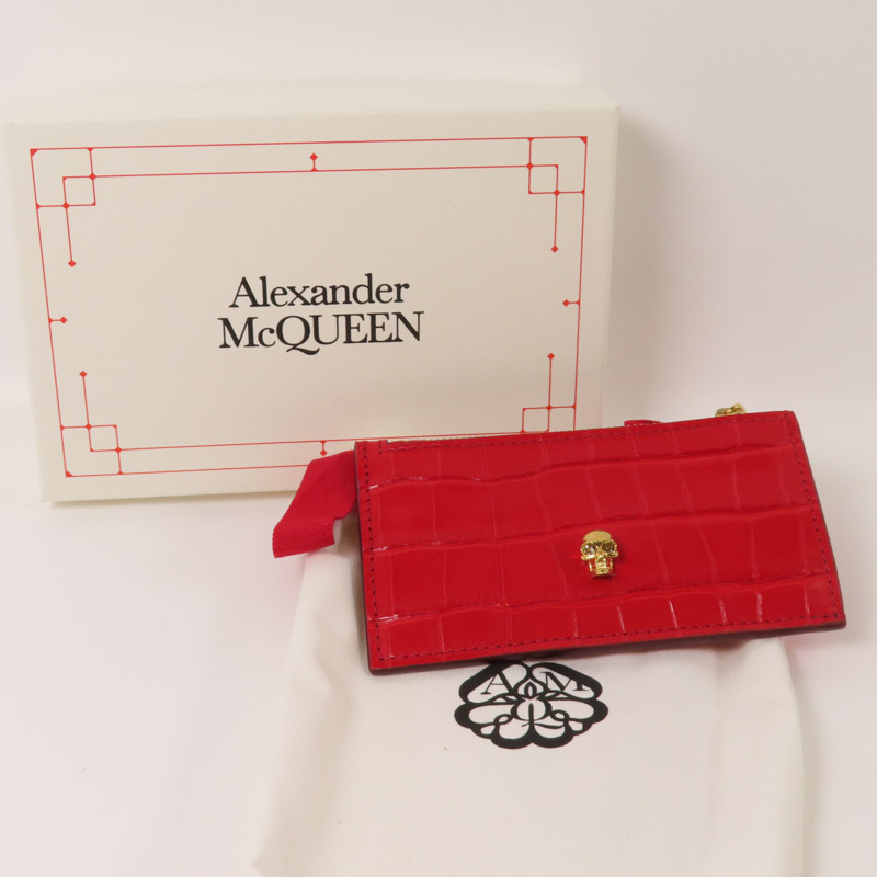 Alexander McQueen 皮革Alexander McQueen Card Case金扣卡套-12