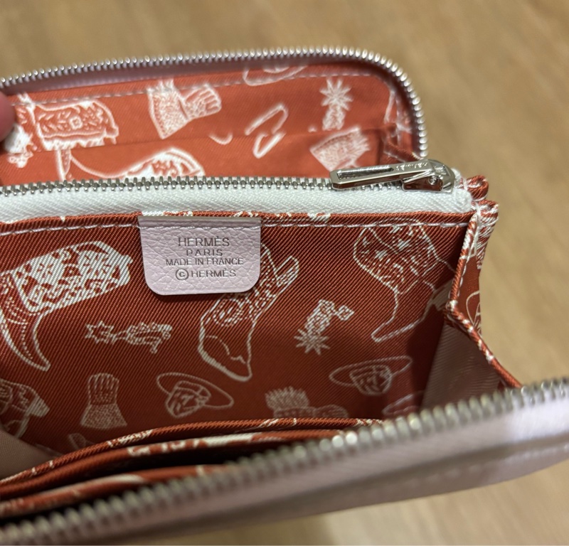 Hermes 絲巾短夾-夢幻紫x牛仔女孩-4