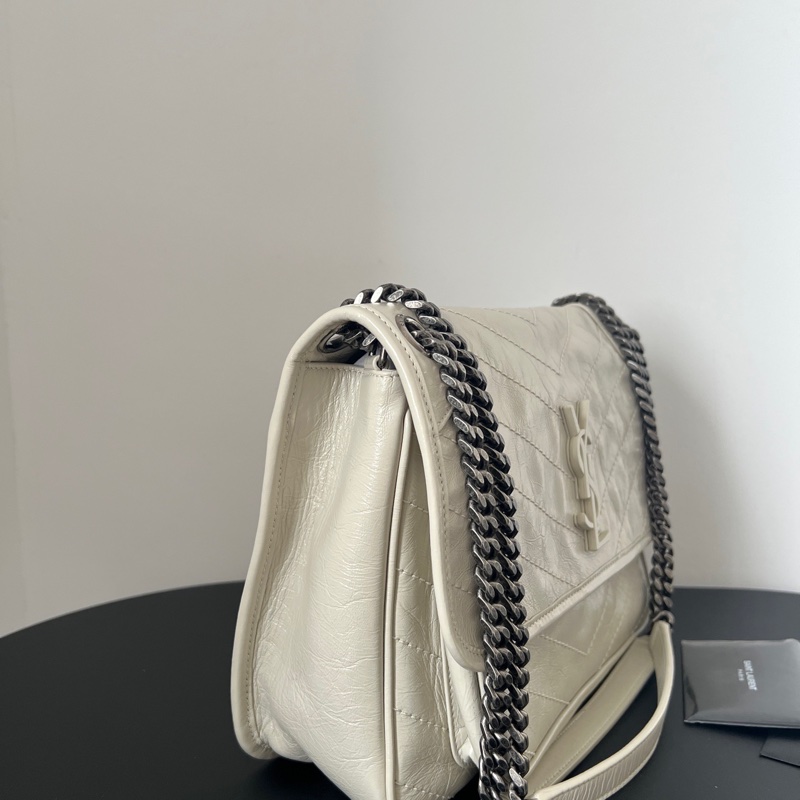 ✨聖羅蘭 Niki白色中號 新款D扣 99新🤍-2