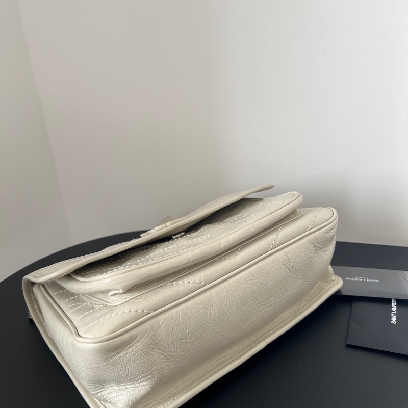 ✨聖羅蘭 Niki白色中號 新款D扣 99新🤍-9