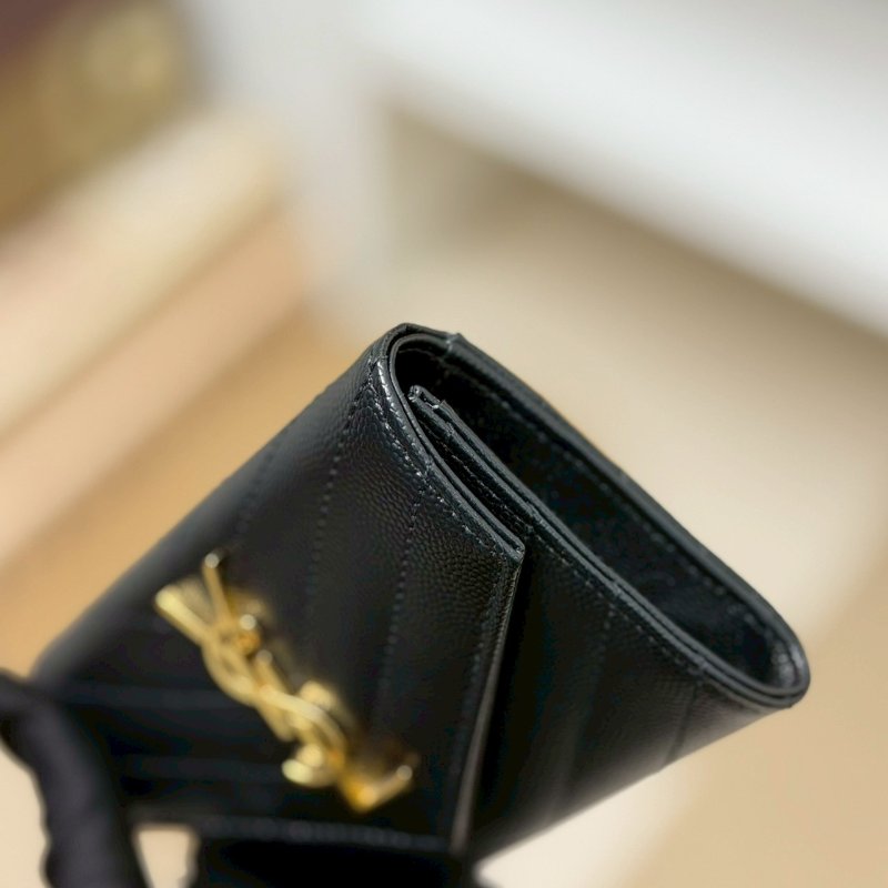 🏷YSL 聖羅蘭．魚子醬卡夾零錢包/客人寄賣-9