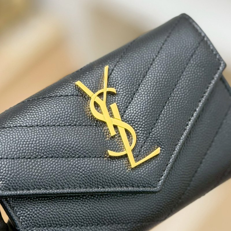 🏷YSL 聖羅蘭．魚子醬卡夾零錢包/客人寄賣-14