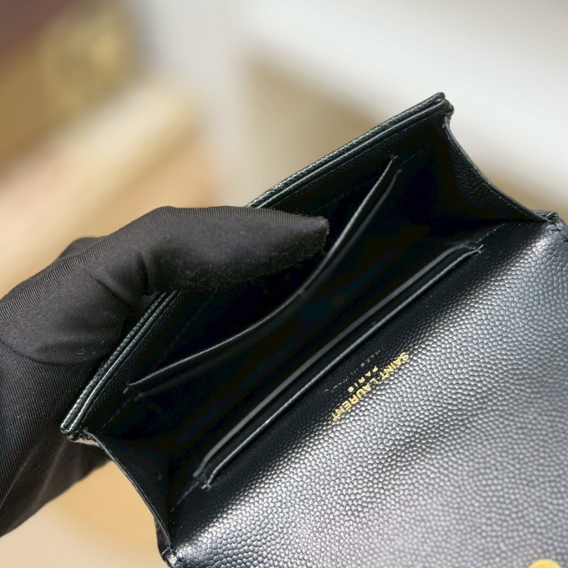 🏷YSL 聖羅蘭．魚子醬卡夾零錢包/客人寄賣-16