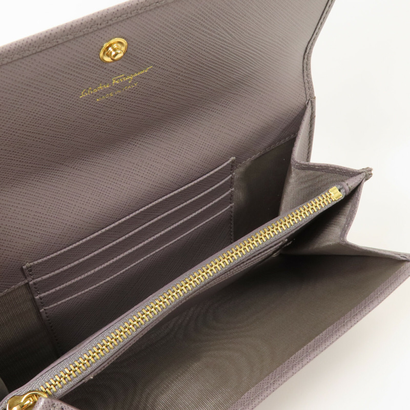 Salvatore Ferragamo 牛皮皮革Long Wallet金扣長錢包-11