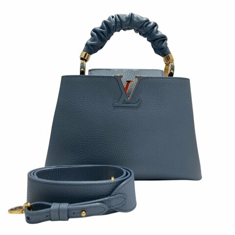 LOUIS VUITTON 路易威登 CAPUCINES BB SCRUNCHIE M58726 單肩包/兩用手提包 TAURILLON皮革 藍色