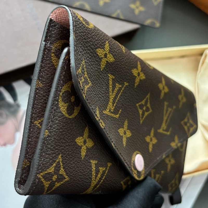 【近新閒置品】Louis Vuitton路易威登 LV 老花豆豆錢包長夾子母包-3