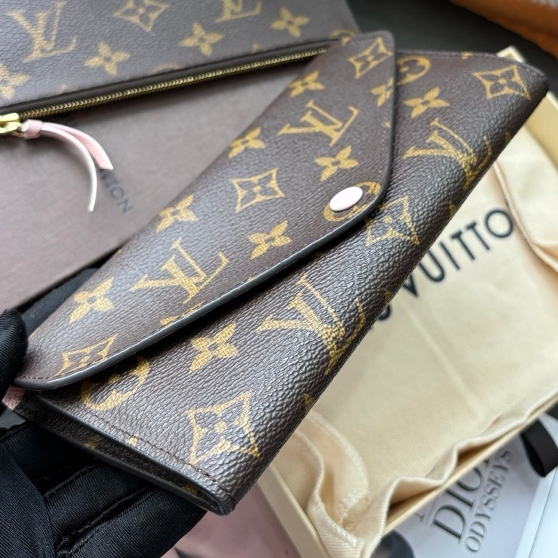 【近新閒置品】Louis Vuitton路易威登 LV 老花豆豆錢包長夾子母包-5