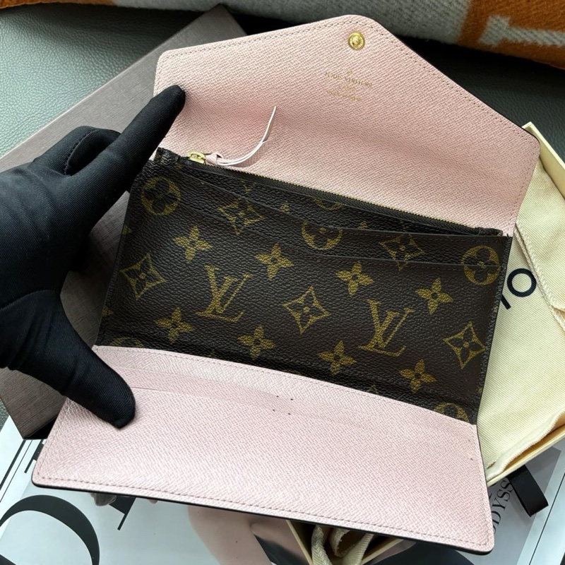 【近新閒置品】Louis Vuitton路易威登 LV 老花豆豆錢包長夾子母包-6