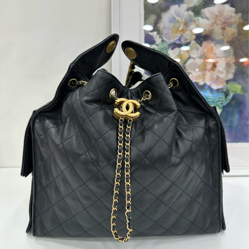 Chanel 香奈兒 25bag荔枝皮黑金中號 有購證-1
