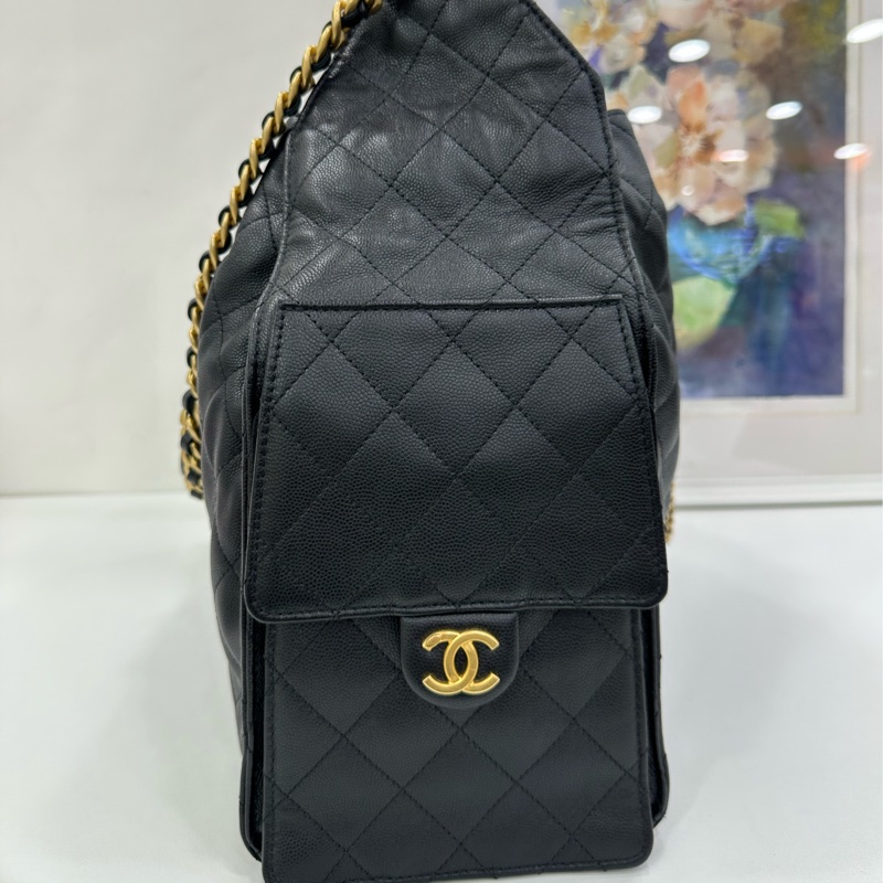 Chanel 香奈兒 25bag荔枝皮黑金中號 有購證-4