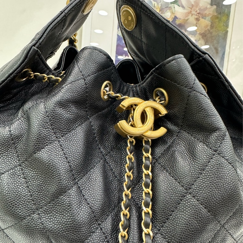 Chanel 香奈兒 25bag荔枝皮黑金中號 有購證-8