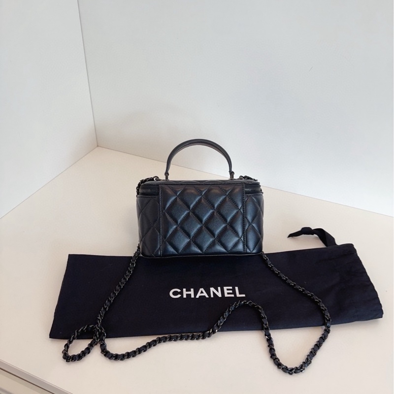 【99新🆕】Chanel 新款🔥24A 芯片款 so black 黑色 手提包 斜挎包 化妝包 長盒子鏈條包-5