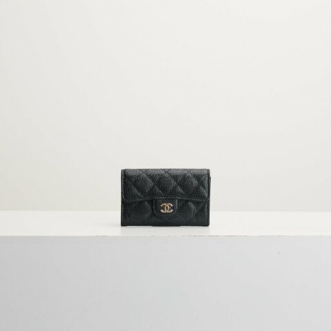 二手Chanel CF卡包/黑金牛 芯片款