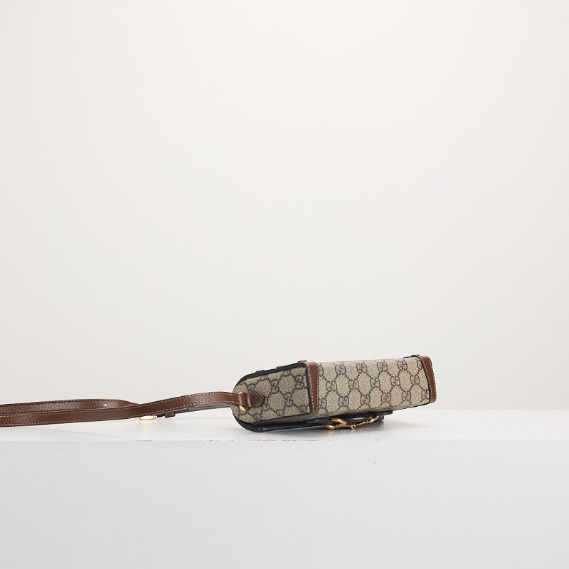 二手Gucci 1955橫版手機包/棕色-2