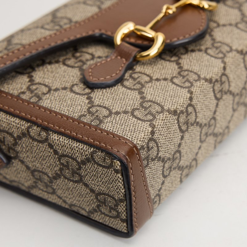 二手Gucci 1955橫版手機包/棕色-4