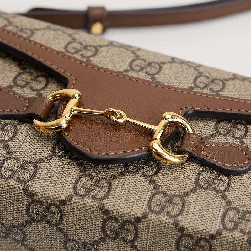 二手Gucci 1955橫版手機包/棕色-5