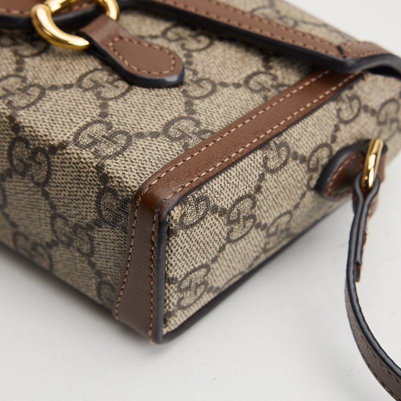 二手Gucci 1955橫版手機包/棕色-6