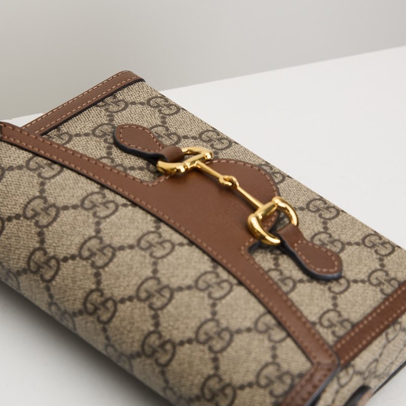 二手Gucci 1955橫版手機包/棕色-8