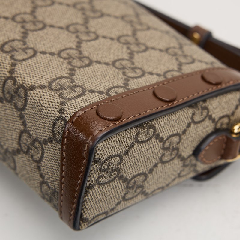 二手Gucci 1955橫版手機包/棕色-11