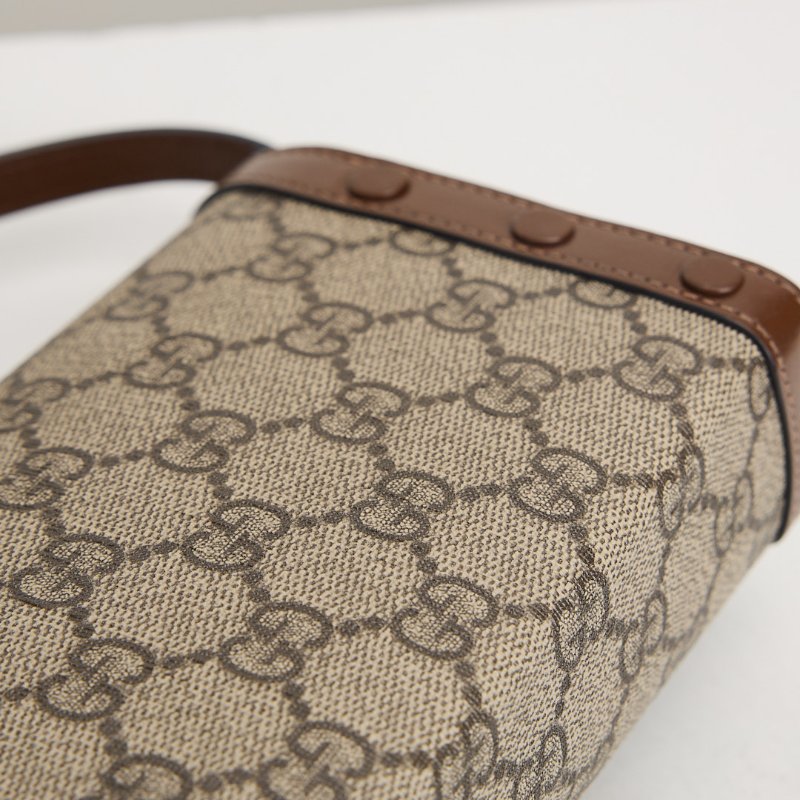 二手Gucci 1955橫版手機包/棕色-12