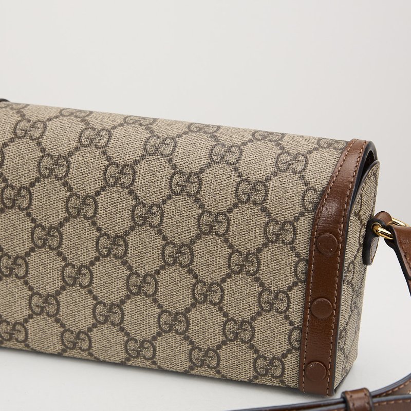 二手Gucci 1955橫版手機包/棕色-16