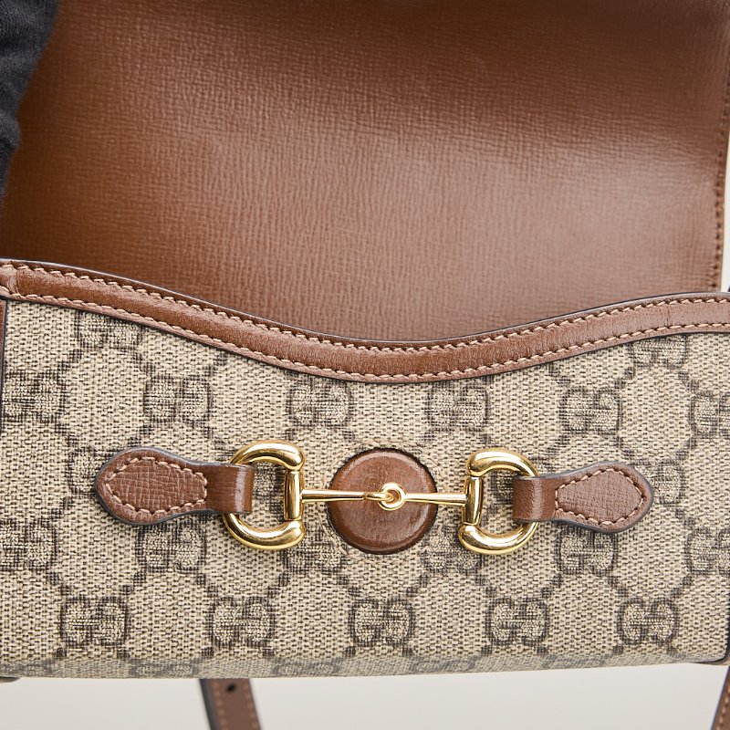 二手Gucci 1955橫版手機包/棕色-20