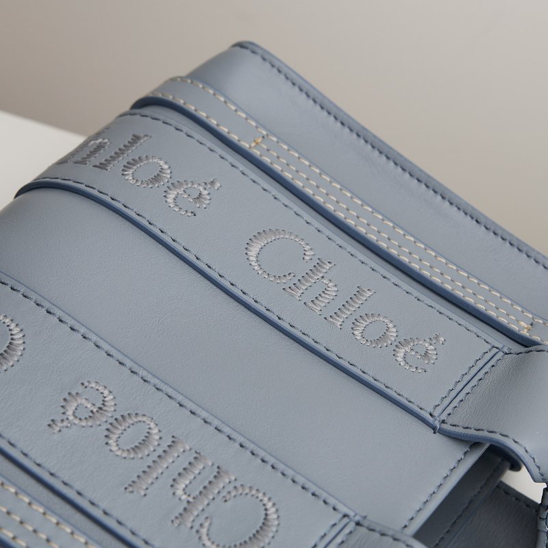 二手Chloé woody tote mini灰藍-5