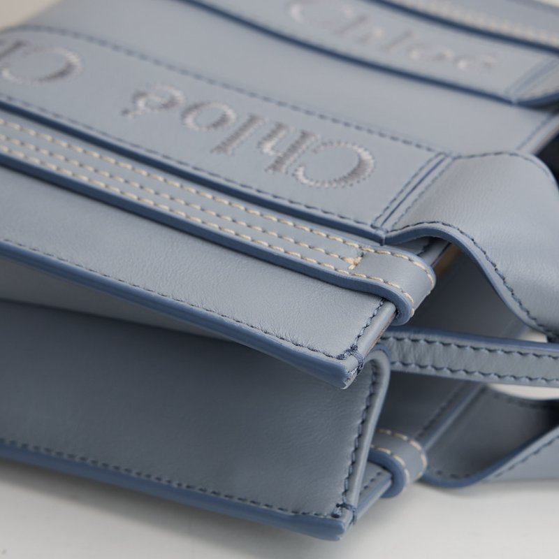 二手Chloé woody tote mini灰藍-6