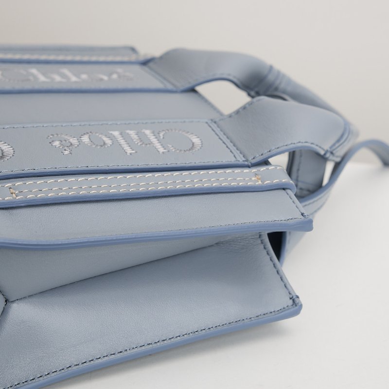 二手Chloé woody tote mini灰藍-8