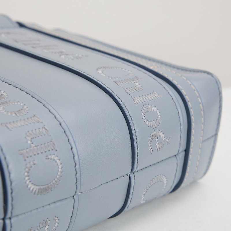 二手Chloé woody tote mini灰藍-10