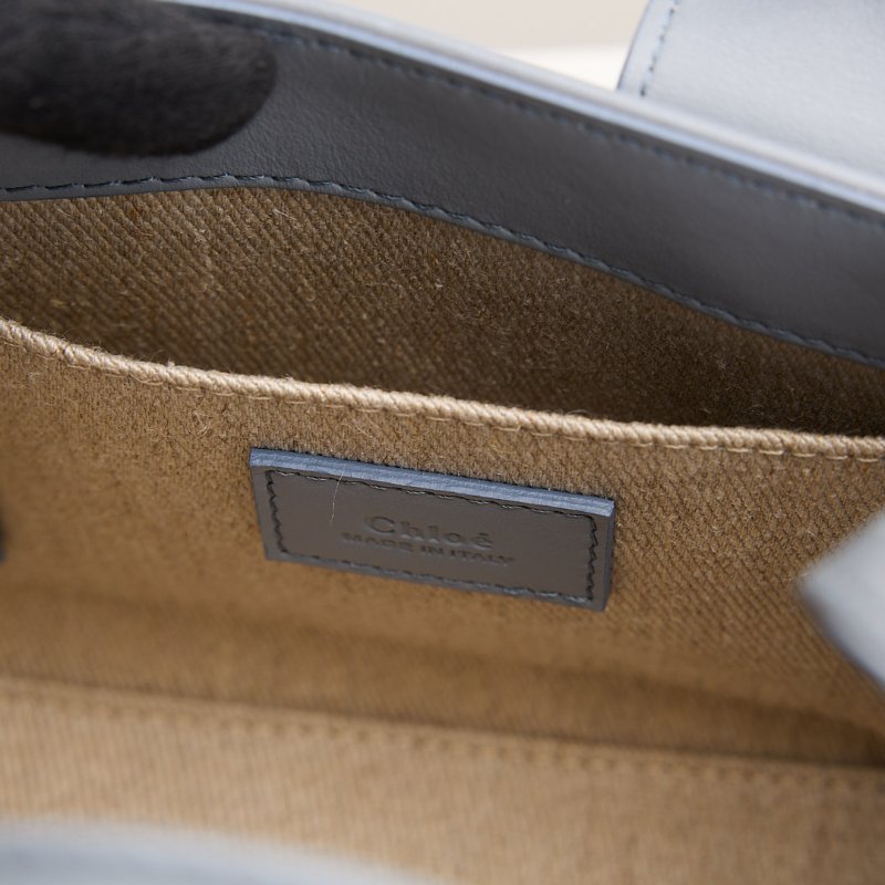 二手Chloé woody tote mini灰藍-18