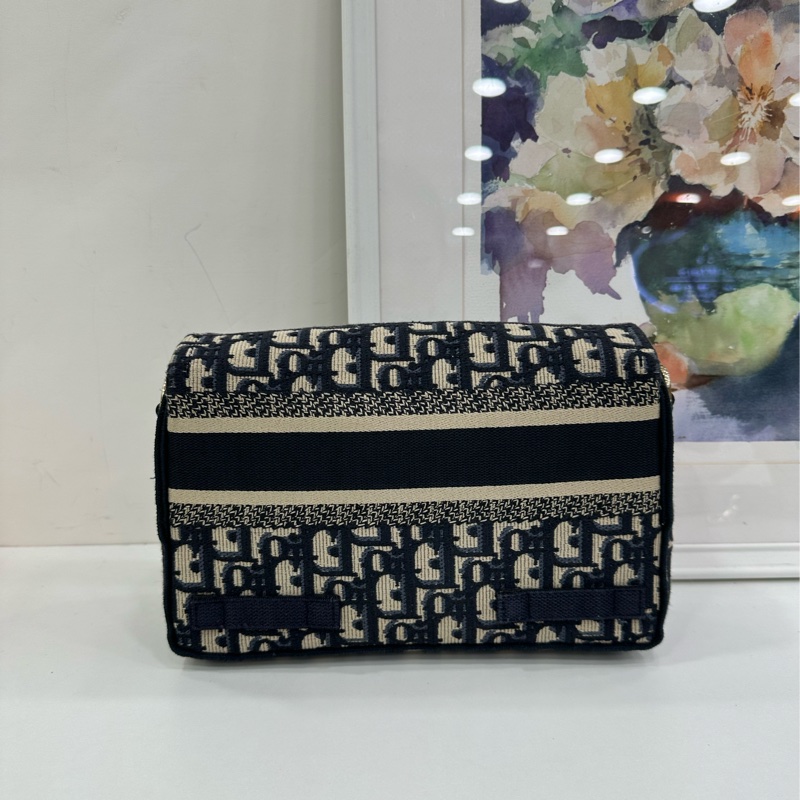 DIOR迪奧 Camp郵差包 藍色老花刺繡帆布 小號 22年編碼 尺寸：23*8*15cm-2